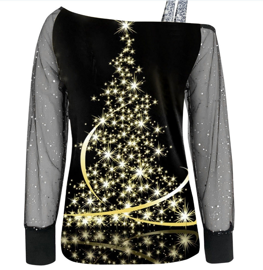 Women's Summer Sling Digital Printed Tulle Top